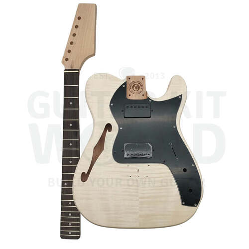 acoustic-electric semi-hollow guitar kit ready for finishing