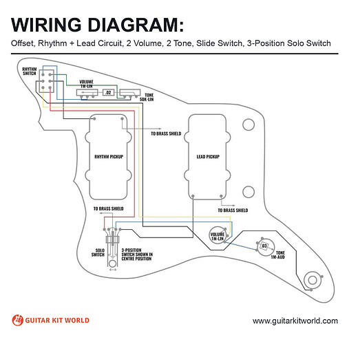 Offset wiring diagram, rhythm and lead circuit