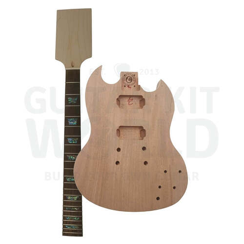 Double-cutaway set-neck electric guitar kit, unassembled