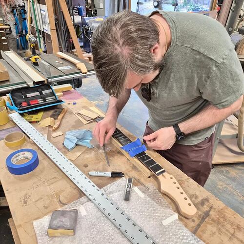 Fretwork on the neck