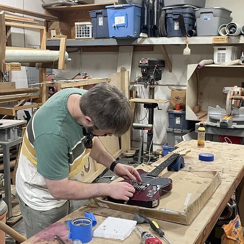 Stringing up the finished build