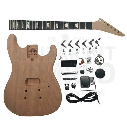 Superstrat electric guitar kit, unassembled