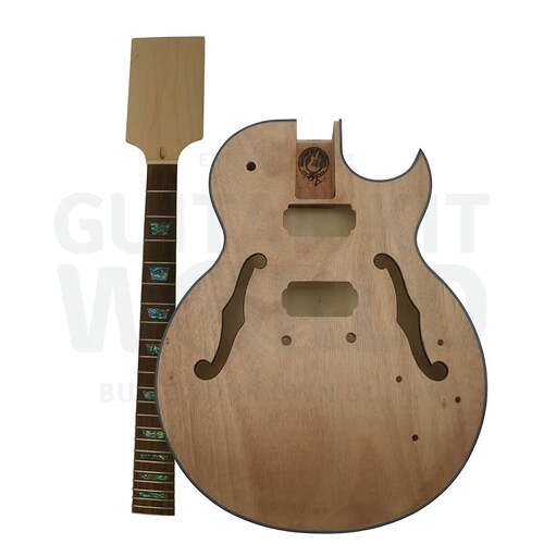 Hollow-body archtop electric guitar kit, unassembled